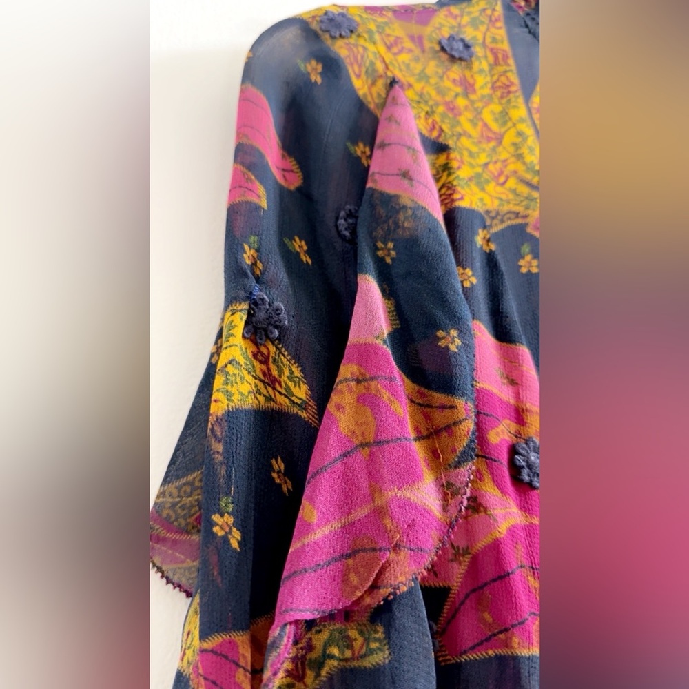 Farm Rio Patchwork Bananas High Neck Maxi Dress Absolutely Stunning!! Fit M/L - Picture 9 of 9